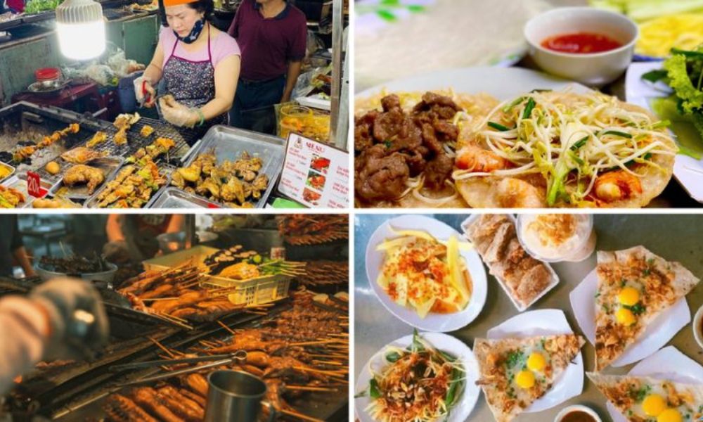 Ẩm thực tại chợ đêm Lê Duẩn chủ yếu là đồ ăn vặt