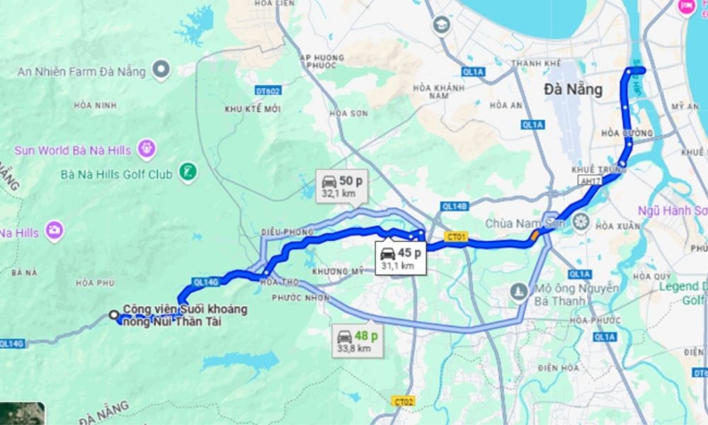 Hướng dẫn đường đi đến núi Thần Tài